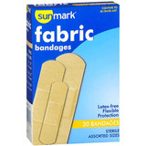 Sunmark Fabric Bandages Assorted Sizes - 30 ct