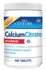 21st Century Calcium Citrate + Vitamin D Caplets - 400 ct
