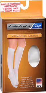 Loving Anti-Embolism Stockings Open Toe Moderate White Regular X-Large - 1 Pair