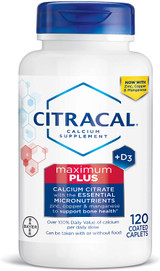 Citracal Calcium Citrate + D3 Supplement Coated Caplets Maximum - 120 ct