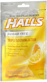 Halls Mentho-Lyptus Drops Sugar Free Honey-Lemon - 25 ct