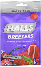 Halls Breezers Drops Sugar Free Cool Berry - 20 ct