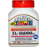 21st Century Dietary Supplement Tablets D3-10,000 IU Ultra Strength - 110 ct