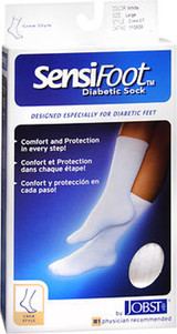 JOBST SensiFoot Diabetic Socks White Lg - 1 Pair