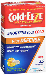 COLD-EEZE Plus Defense Cold Remedy Lozenges Manuka Honey Lemon - 25 Ct.