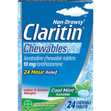 Claritin 24 Hour Allergy Chewable Tablets Cool Mint - 24 ct