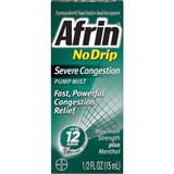 Afrin No Drip Pump Mist Severe Congestion, 12 Hour - 0.5 oz