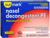 Sunmark Nasal Decongestant PE Tablets Maximum Strength- 36 ct