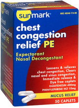 Sunmark Chest Congestion Relief PE Caplets - 50 ct