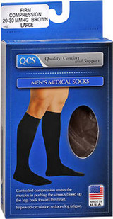 QCS Men's Medical Legwear Firm Brown Large