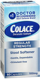 Colace Stool Softener Laxative 100mg - 60 Capsules