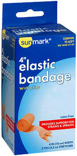 Sunmark Elastic Bandage With Clips 4 Inch x 5 Yards - 1 Roll