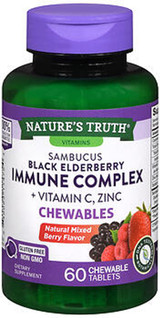 Nature's Truth Sambucus Black Elderberry + Vitamin C & Zinc Berry Flavor - 50 Gummies