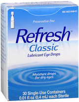 Refresh Classic Lubricant Eye Drops Single-Use Containers -  30 X 0.4 ml