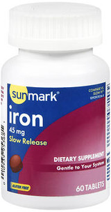 Sunmark Slow Release Iron 45 mg Tablets - 60 ct