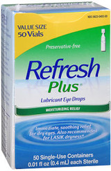 Refresh Plus Lubricant Eye Drops Single-Use Containers Sensitive - 50 ct