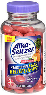 Alka-Seltzer Heartburn + Gas Relief Chews Tropical Punch - 110 ct