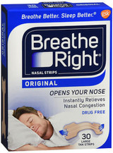 Breathe Right Nasal Strips Original Tan Large - 30 ct