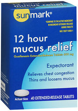Sunmark 12 Hour Mucus Relief Tablets - 40 ct