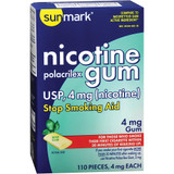 Sunmark Nicotine Polacrilex Gum 4 mg Mint - 110 ct