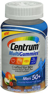 Centrum MultiGummies Men 50+ Assorted Natural Fruit Flavors - 80 ct