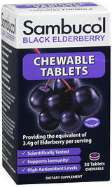 Sambucol Black Elderberry Chewable Tablets - 30 ct