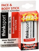 Thinksport Face & Body Stick Mineral Sunscreen SPF30 - .64 oz