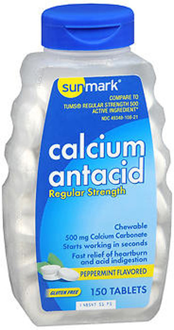 Sunmark Antacid Chewable Tablets Regular Strength Peppermint - 150 ct