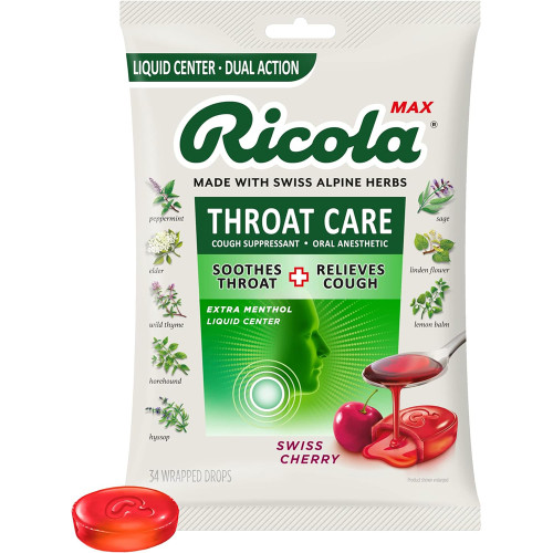 Ricola Max Swiss Cherry Cough Drops - 34 ct