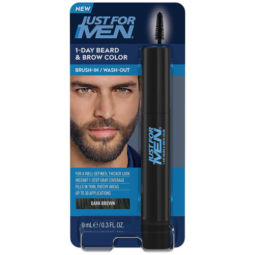 Just For Men 1-Day Beard & Brow Color, Dark Brown - 1 ea