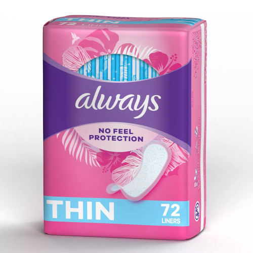 Always Daily Liners No Feel Protection, Thin - 12 pks of 72