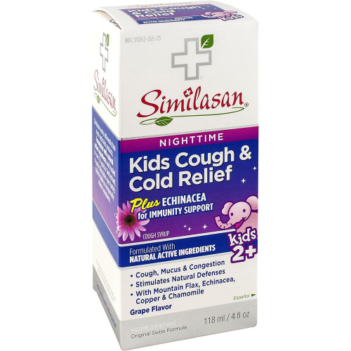 Similasan Nightime Kids Cough & Cold Relief Syrup, Grape - 4 oz