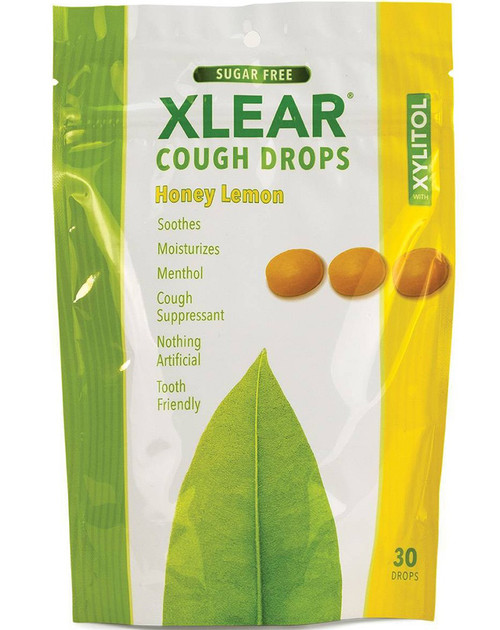 XLEAR Sugar Free Cough Drops, Natural Honey Lemon - 30 ct