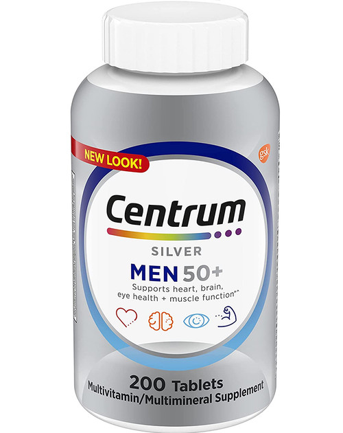 Centrum Silver Men 50+ Multivitamin/Multimineral Supplement Tablets - 200 ct