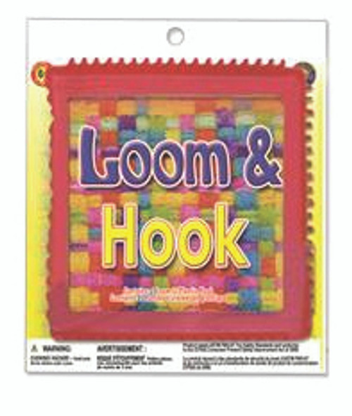 Pepperell Braiding Plastic Square Loop Weaving Loom Comes with Hook, 7-1/4 x 7-1/4 Inches