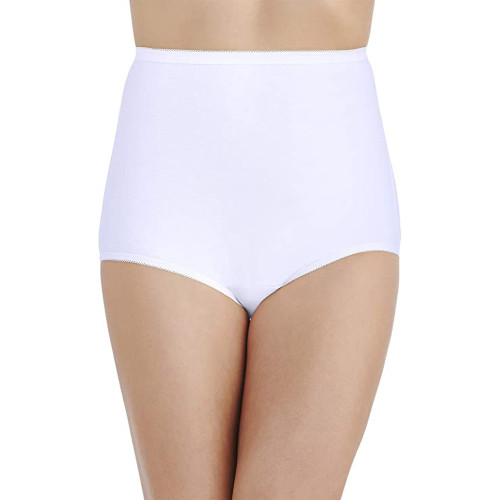 Vanity Fair Women's Perfectly Yours White, Cotton High Waisted Briefs - Size 6