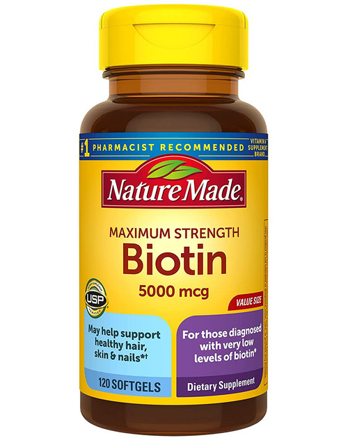 Nature Made Biotin 5000 mcg Softgels Maximum Strength - 120 ct