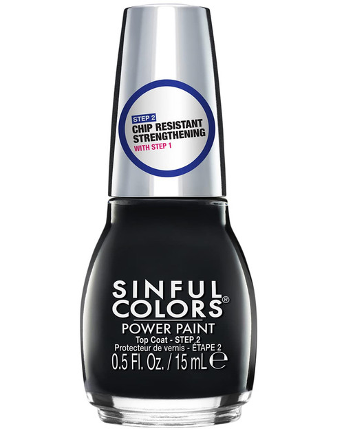 Sinful Colors Power Paint Nail Polish, Strengthening Top Coat