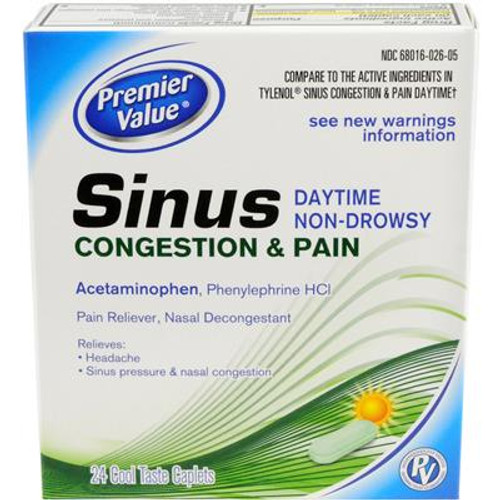 Premier Value Nonasa Sinus Congst & Pain - 24ct