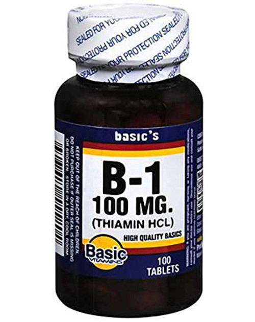 Basic Vitamins B-1 100 mg Tablets - 100 ct