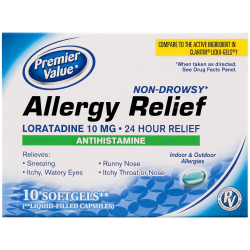 Premier Value Allergy Relief Loratadine, 10mg, 10 ct