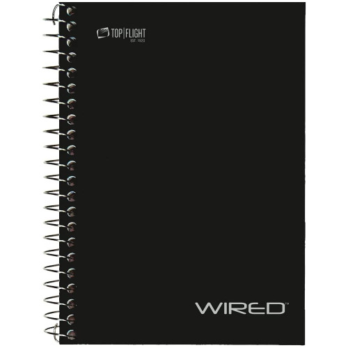 Top Flight Wired Personal Wirebound Notebook, 100 Sheets, College Rule, 7 x 5 Inches, 1 Notebook, Cover May Vary (33185)