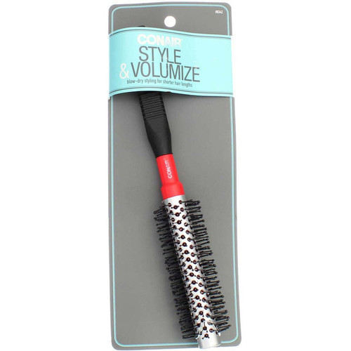 Hot Curling Hair Brush-Round, Black - 1 Pkg