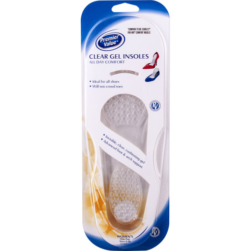 Premier Value Clear Gel Insoles for Women - 1 pair