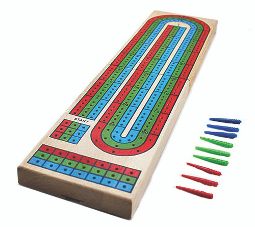 Wooden 3 Track Cribbage Board