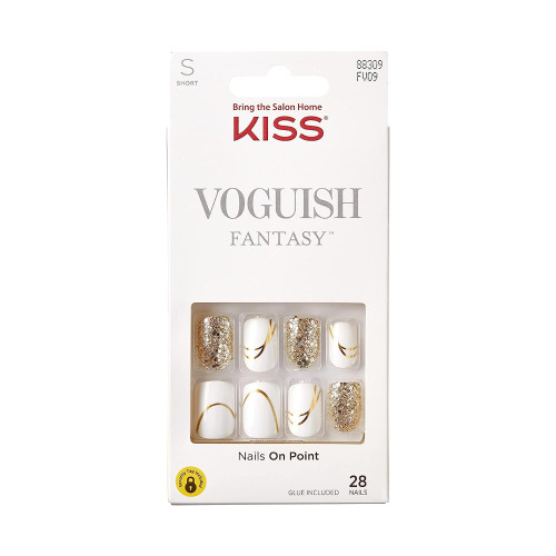 Kiss Voguish Fantasy Nails, Glam & Glow, 28 Count - 1pkg