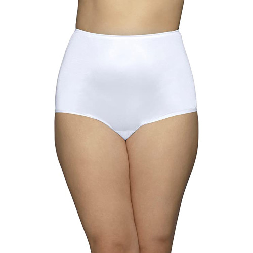 Vanity Fair Women's Perfectly Yours White, Nylon High Waisted Briefs - Size 10
