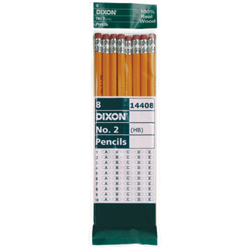 Dixon #2 Pencils, Yellow, 8Pk. - 1 Pkg