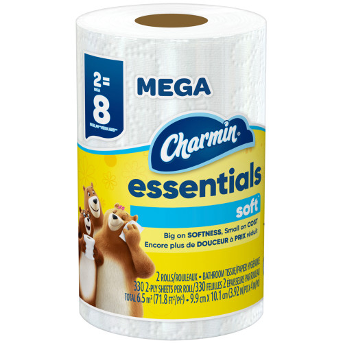Charmin Essentials Soft Toilet Paper 2 Mega Rolls