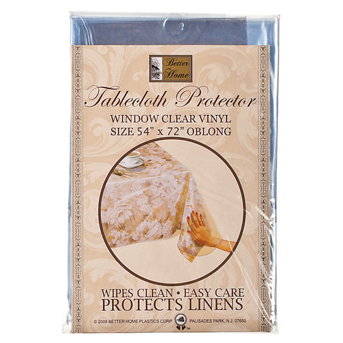 Clear Vinyl Tablecloth Protector 54"X72", Clear - 1 Pkg